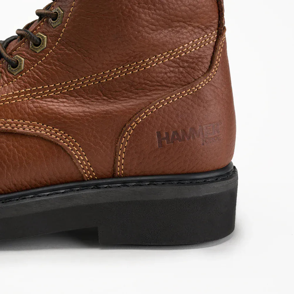 Joe Boots Boots Comfort Full Grain Leather Zipper and Lace Work Boots Brown Color - Hammer Boots