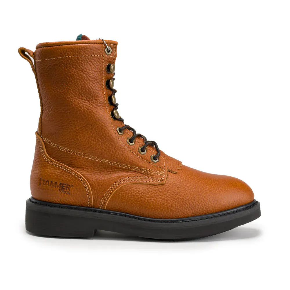Joe Boots Boots Comfort Full Grain Leather Zipper and Lace Work Boots Tan Color - Hammer Boots