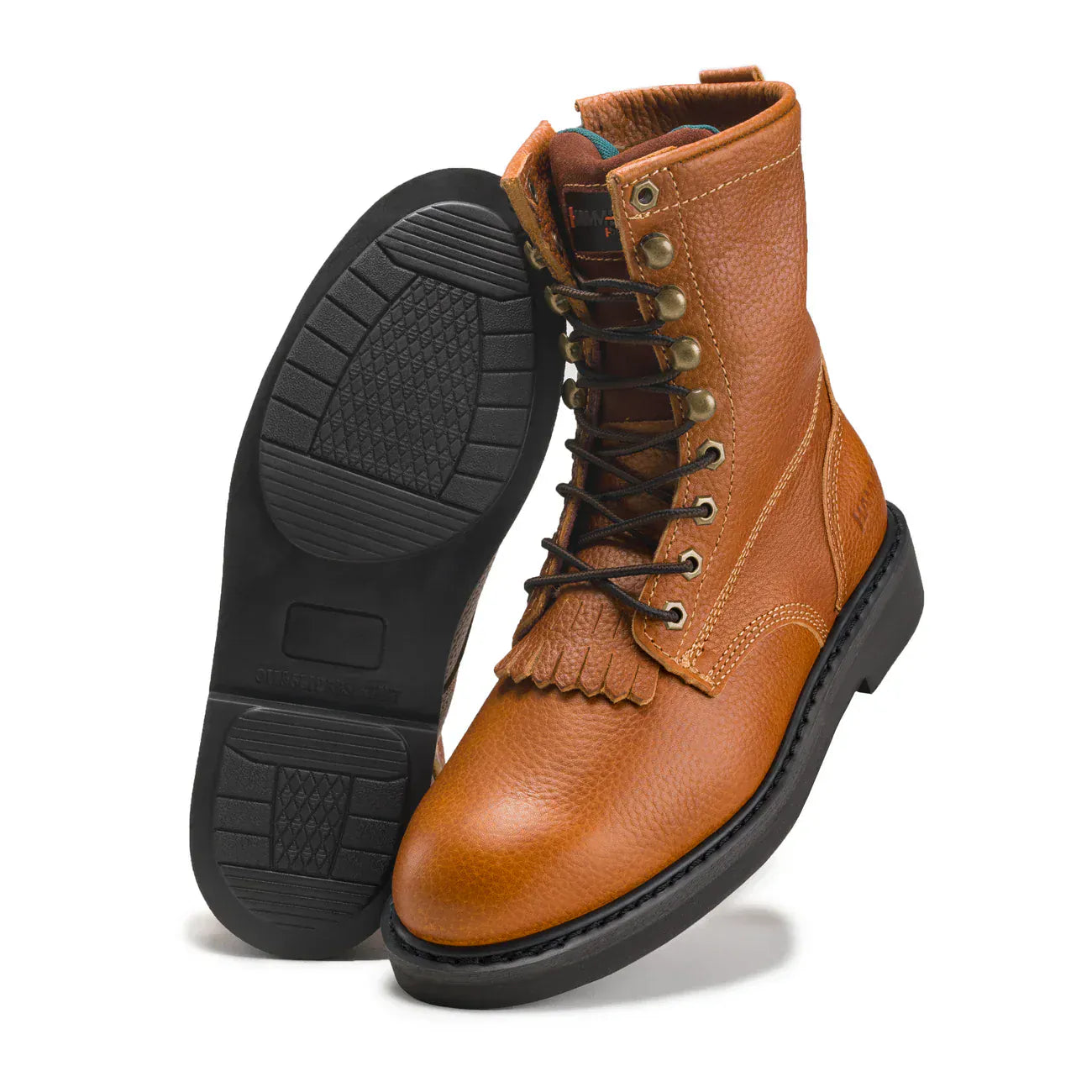 Joe Boots Boots Comfort Full Grain Leather Zipper and Lace Work Boots Tan Color - Hammer Boots