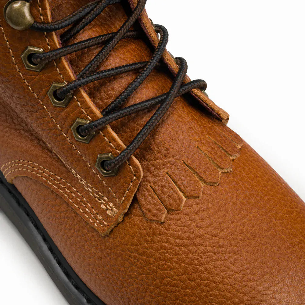 Joe Boots Boots Comfort Full Grain Leather Zipper and Lace Work Boots Tan Color - Hammer Boots
