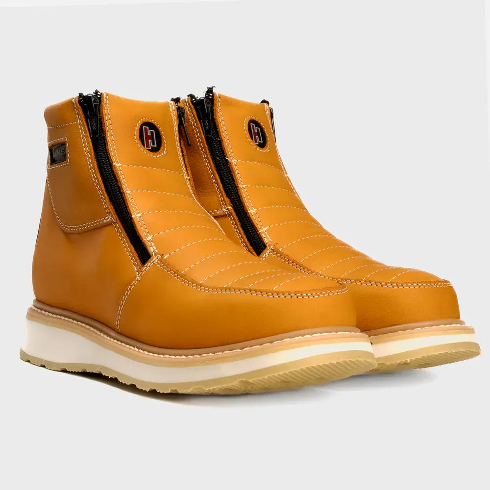 Joe Boots Boots Double Zipper Comfort Steel Toe Work Boot Habanna Color - Hammer Boots