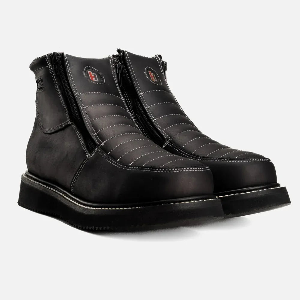 Joe Boots Boots Dual Zipper Comfort Wellington Sole Work Boots Black Color - Hammer Boots