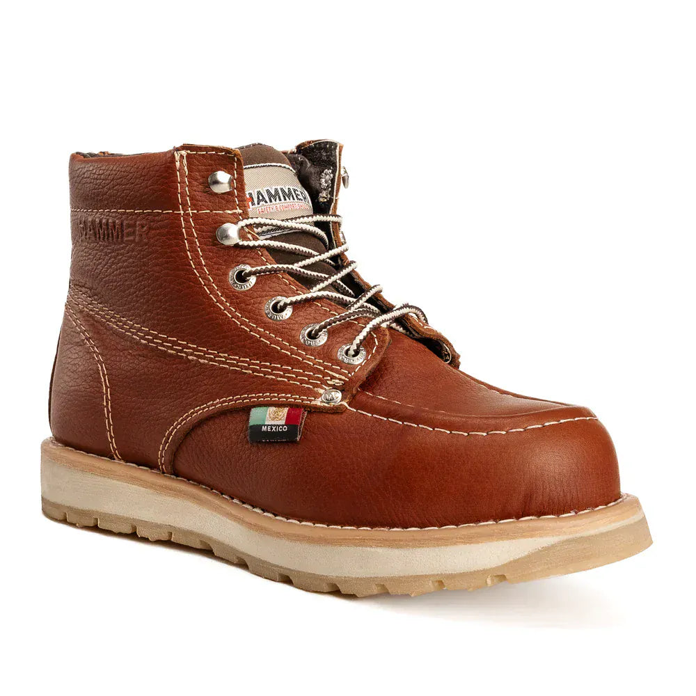 Joe Boots Boots Murphy 6" Leather Work Boots Doble Density Sole With MEX Flag Shedron Color - Hammer Boots