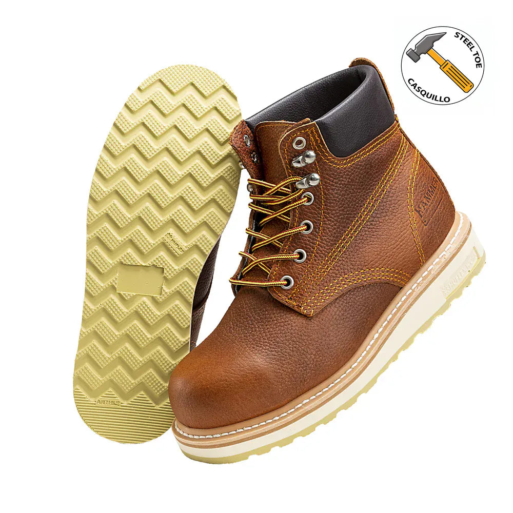 Joe Boots Boots Steel Toe Double Density Sole Work Boot Roble Color - Hammer Boots