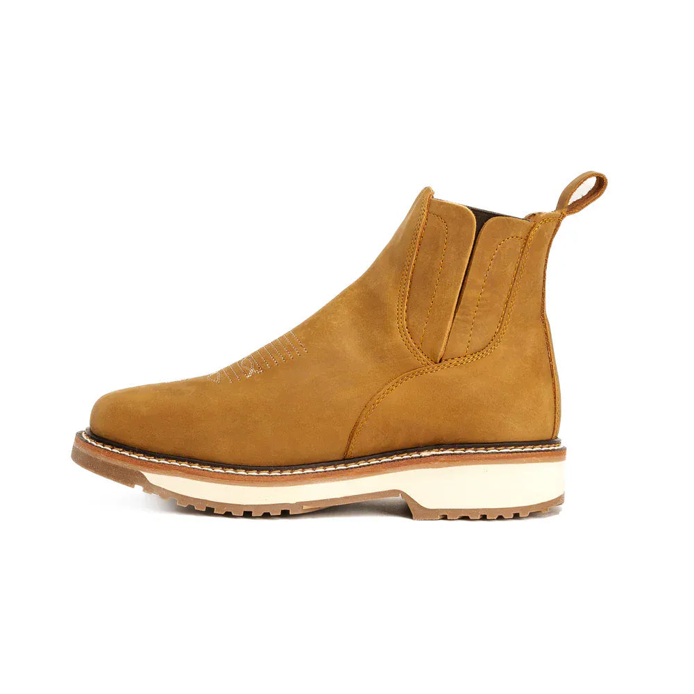 King Welt Boots Arizona 6" Pull Up Square Soft Toe Lightweight Work Boots Desert Color - King Welt