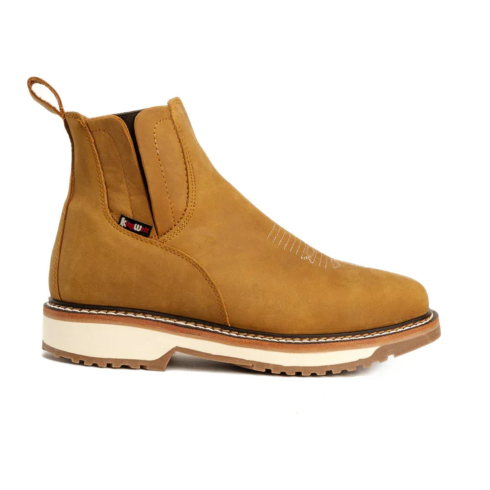 King Welt Boots Arizona 6" Pull Up Square Soft Toe Lightweight Work Boots Desert Color - King Welt