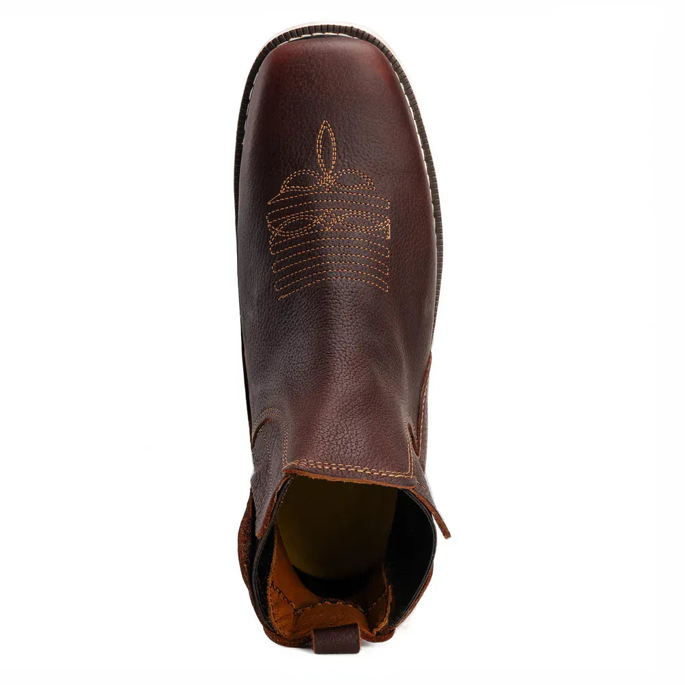 King Welt Boots Arizona 6" Pull Up Square Soft Toe Lightweight Work Boots Merlot Color - King Welt