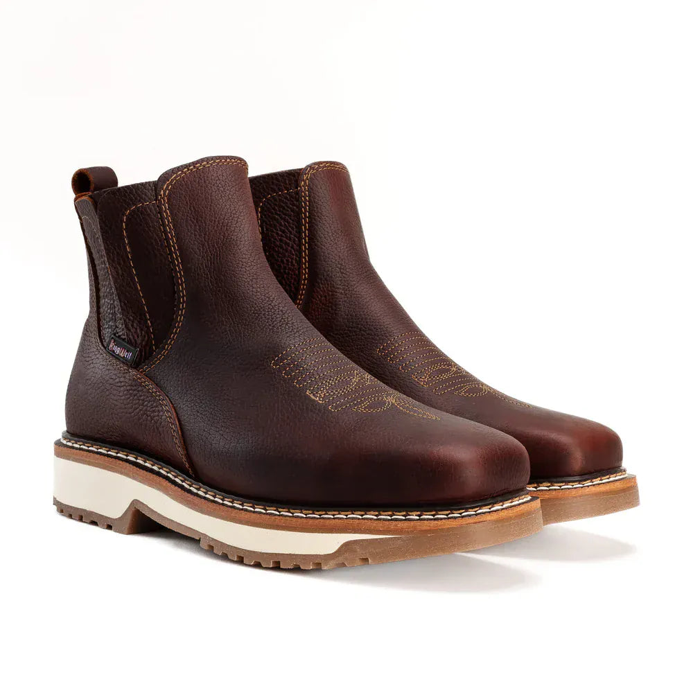 King Welt Boots Arizona 6" Pull Up Square Soft Toe Lightweight Work Boots Merlot Color - King Welt