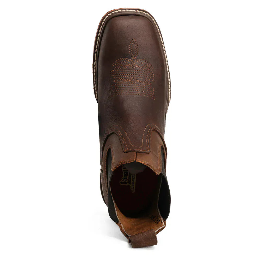 King Welt Boots Buffalo Razor 6" Chelsea Lightweight Work Boots Brown Color - King Welt