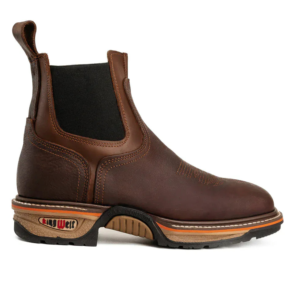 King Welt Boots Buffalo Razor 6" Chelsea Lightweight Work Boots Brown Color - King Welt