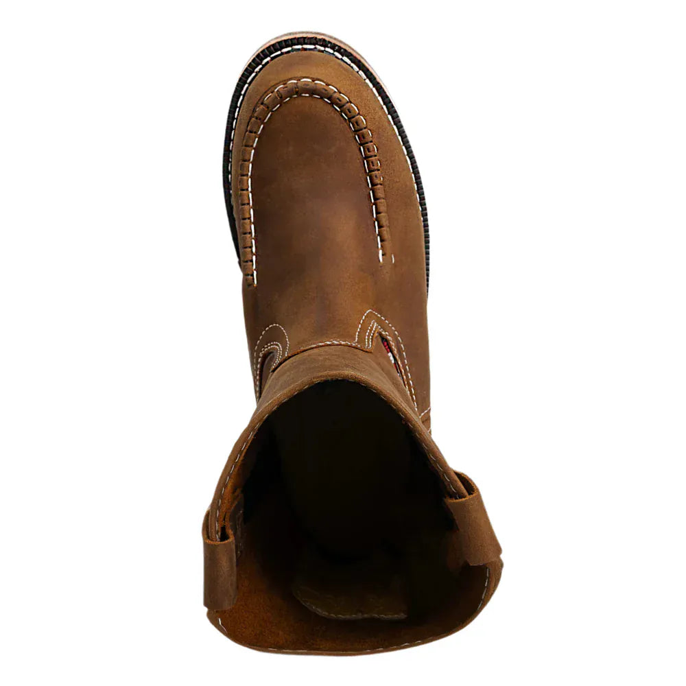 King Welt Boots Lasso 11' Pull Up Soft Moc Toe Lightweight Work Boot Brown Tobacco Color - King Welt