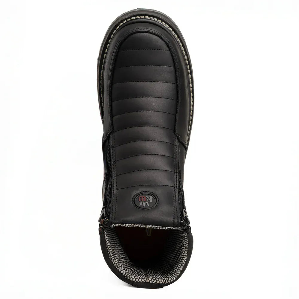 King Welt Boots Ultra Flex 6" Black Double Zipper Work Boots Black Color - King Welt