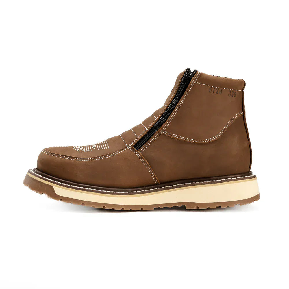 King Welt Boots Western Flex 6" Zipper Work Boots Medallion Laton Color - King Welt