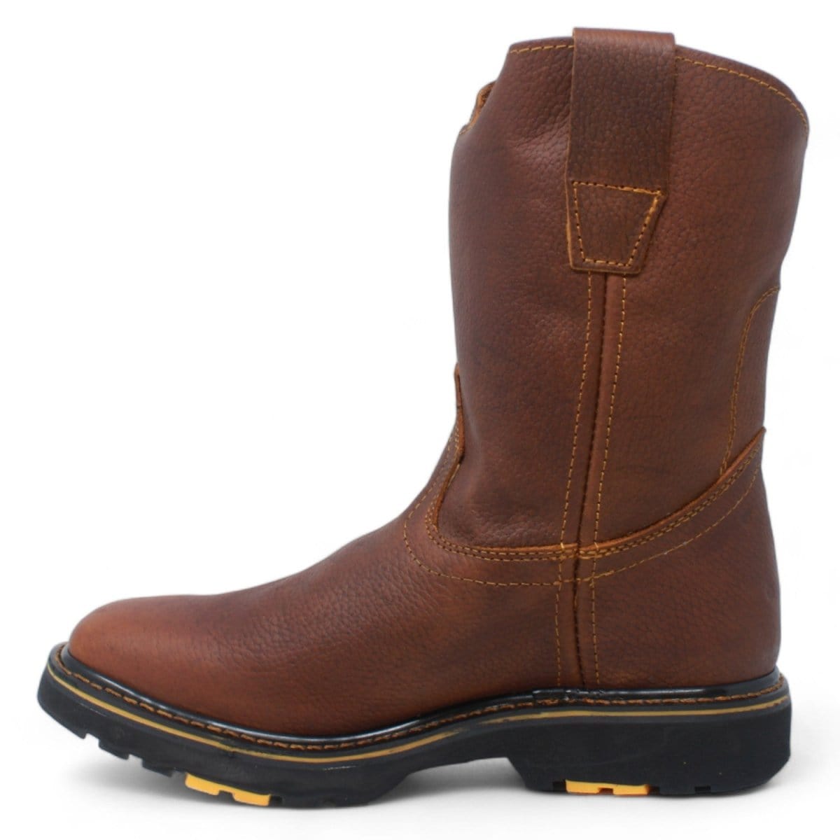 La Carreta Square Toe Rupper Work Boots Rubber Sole B33 Oak - Left Side View