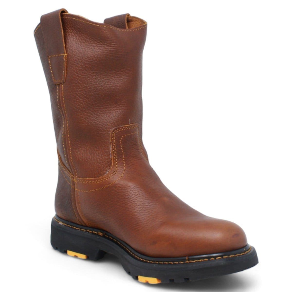 La Carreta Round Toe Rupper Work Boots Rubber Sole B23 Oak - Side View