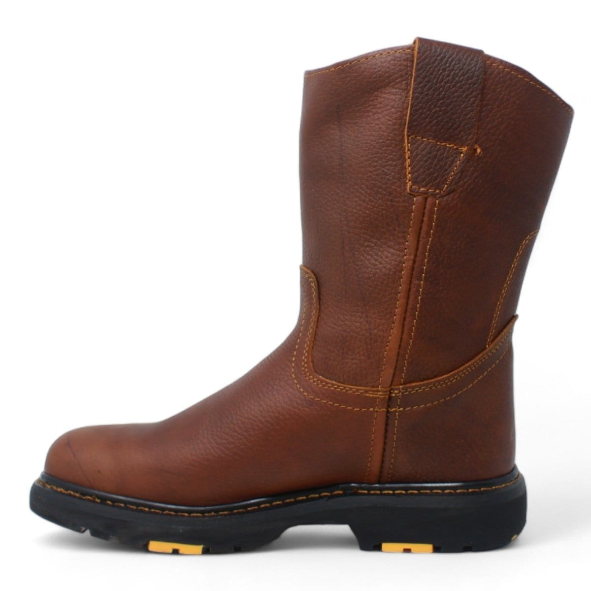 La Carreta Round Toe Rupper Work Boots Rubber Sole B23 Oak - Left Side View