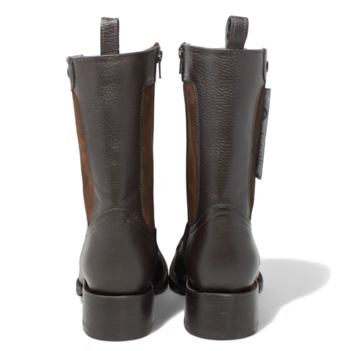Men's Python Print Genuine Floater Leather Dubai Toe Boots Brown Color - La Carreta Back view