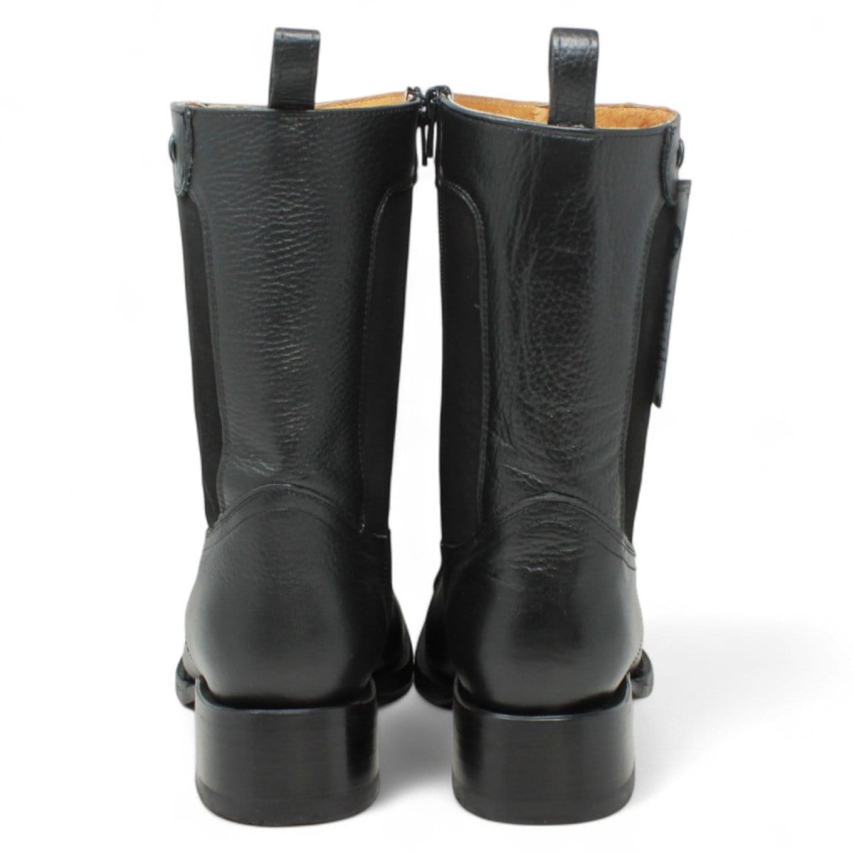Men's Python Print Genuine Floater Leather Dubai Toe Boots Black Color - La Carreta back view