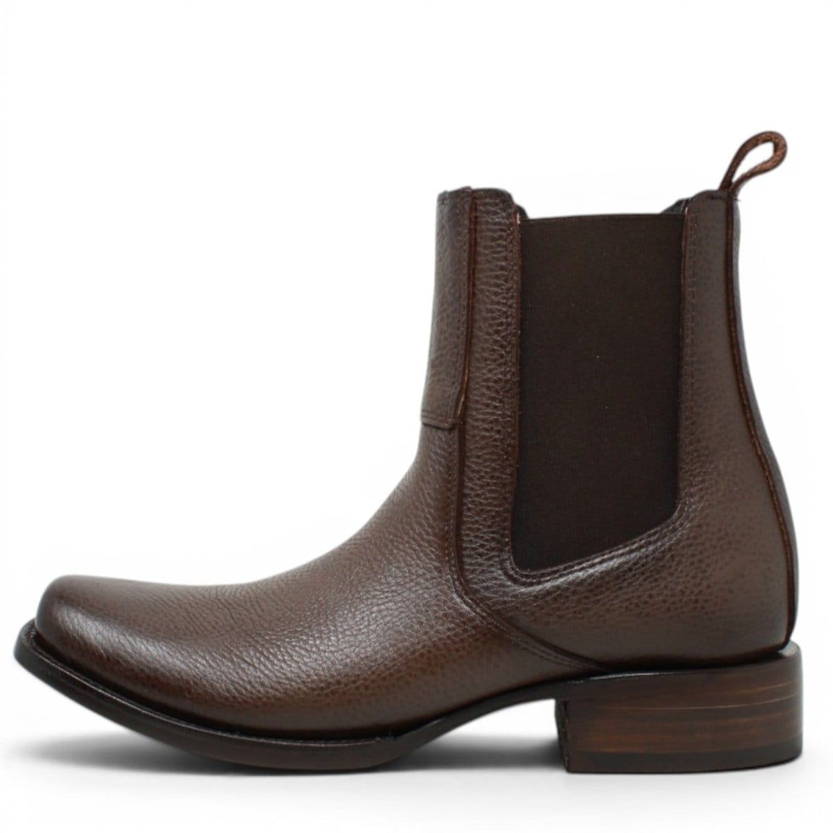 La Carreta Men's Genuine Leather Dubai Square Toe Ankle Boots - Brown - Left Side View