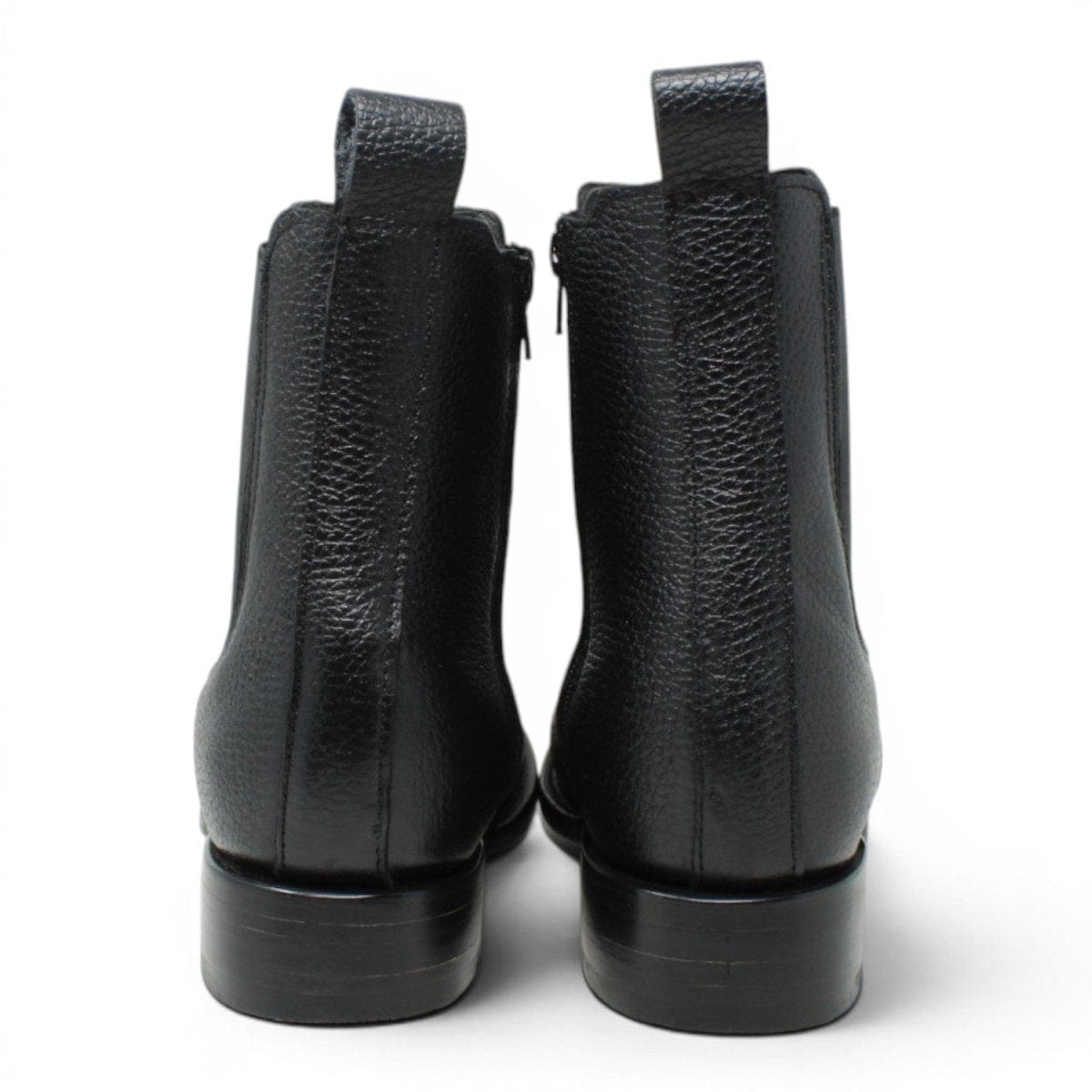La Carreta Men's Genuine Leather Dubai Square Toe Ankle Boots - Black - Pair Back View