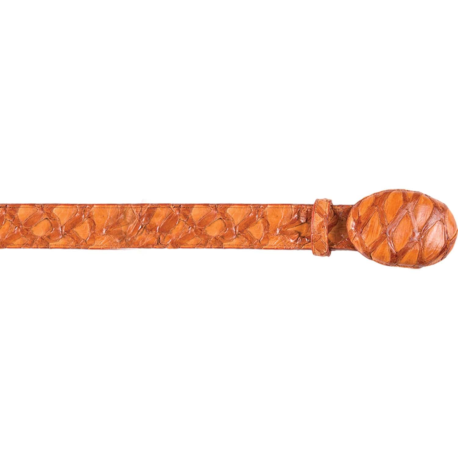 Genuine Piraruccu Skin Cowboy Belt Glossy Cognac Color - Los Altos Boots