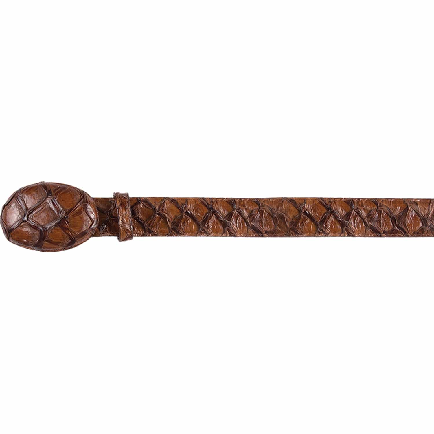 Genuine Piraruccu Skin Cowboy Belt Glossy Brown Color - Los Altos Boots