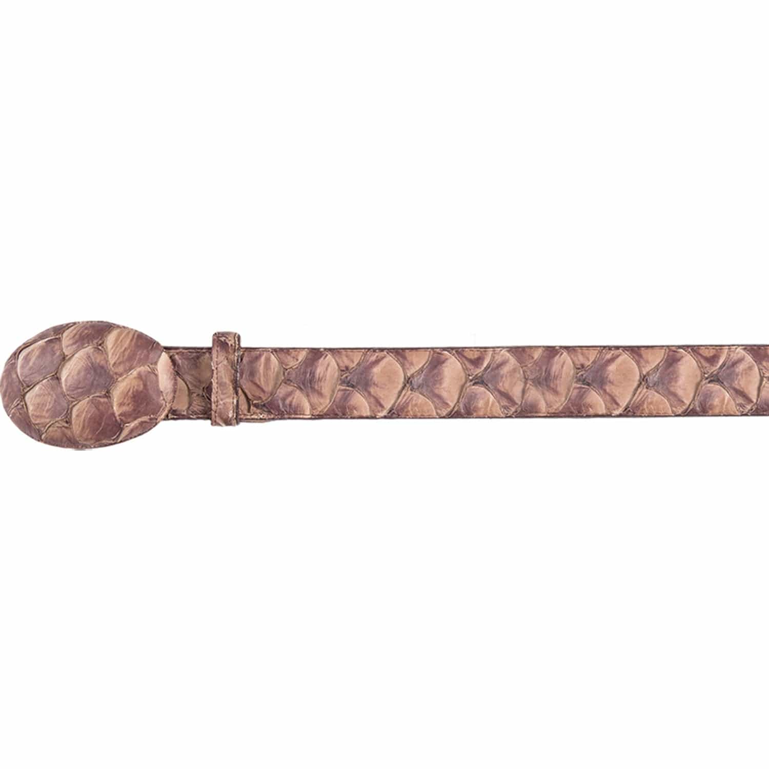 Genuine Piraruccu Skin Cowboy Belt Matte Mink Color - Los Altos Boots
