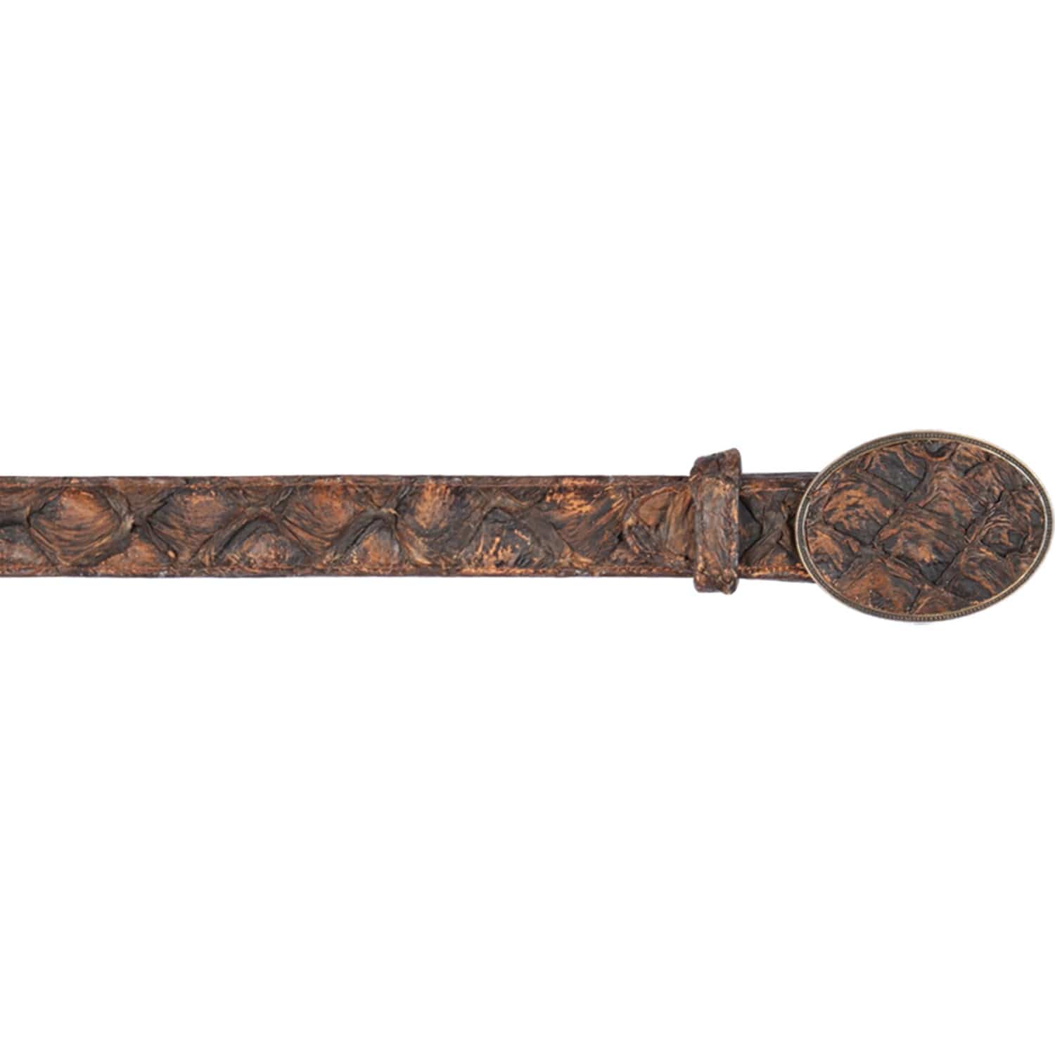 Genuine Piraruccu Skin Cowboy Belt Rustic Cognac Color - Los Altos Boots
