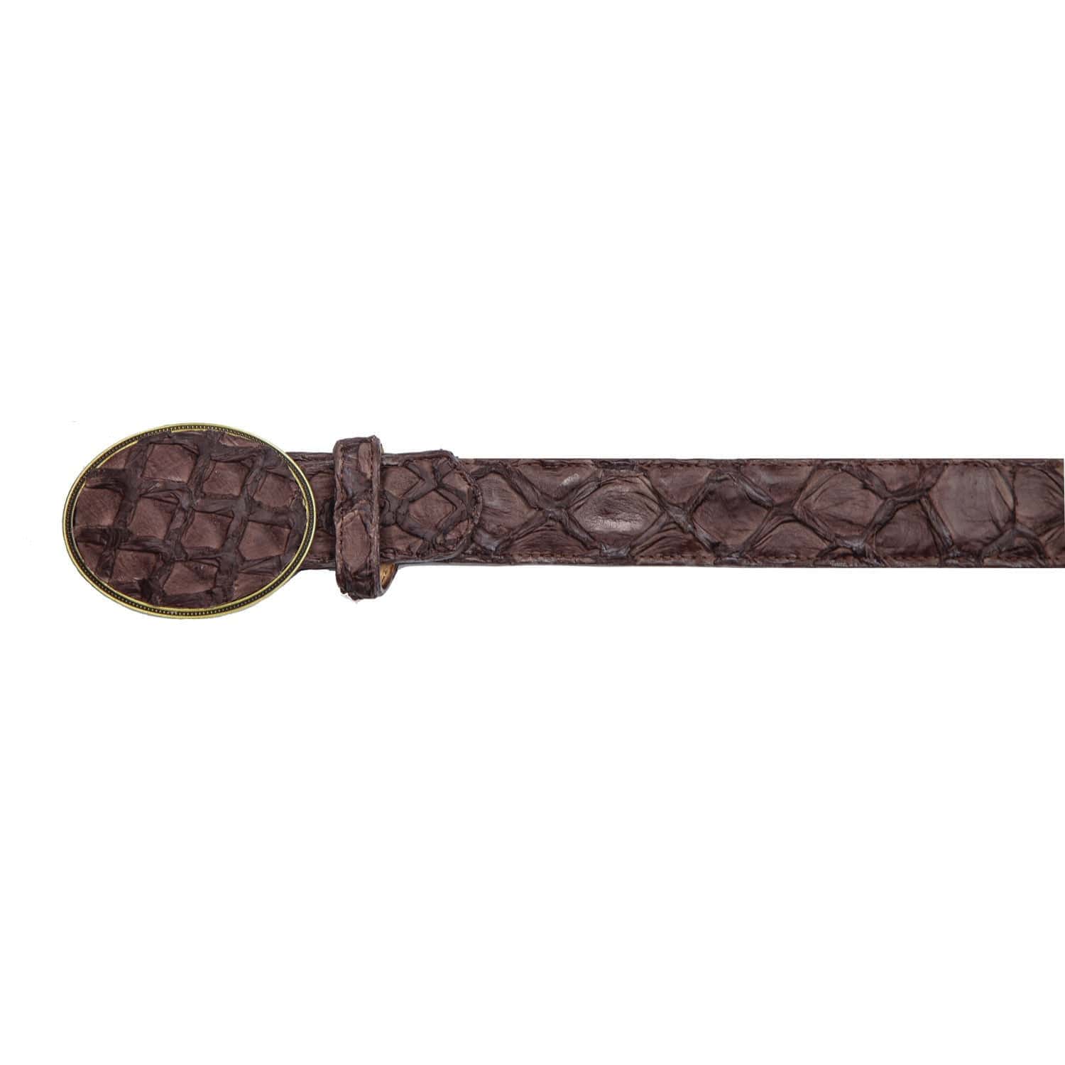 Los Altos Boots Belts Genuine Piraruccu Skin Cowboy Belt Tobacco Color - Los Altos Boots