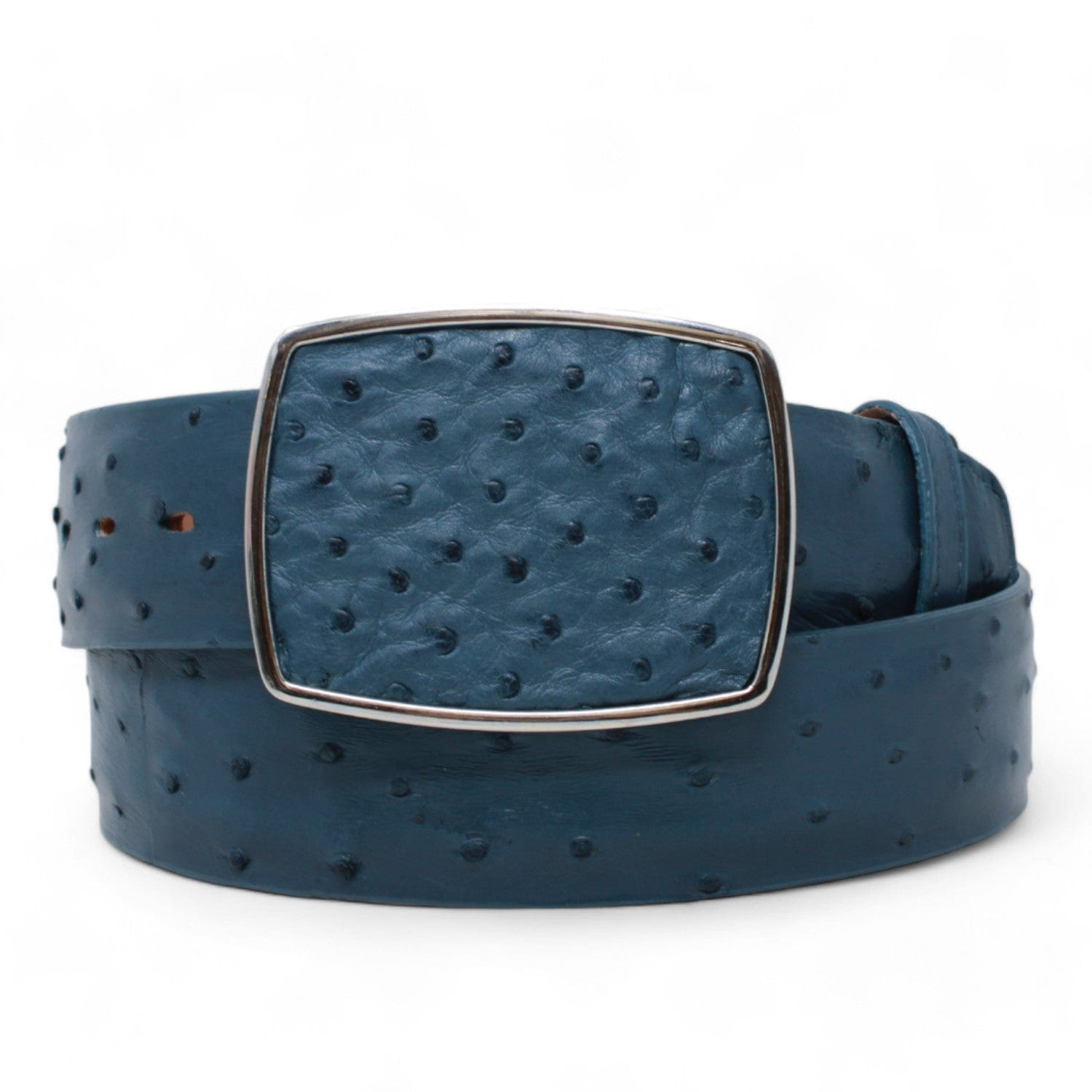 Genuine Ostrich Skin Cowboy Belt Blue Jean Color - Los Altos Boots