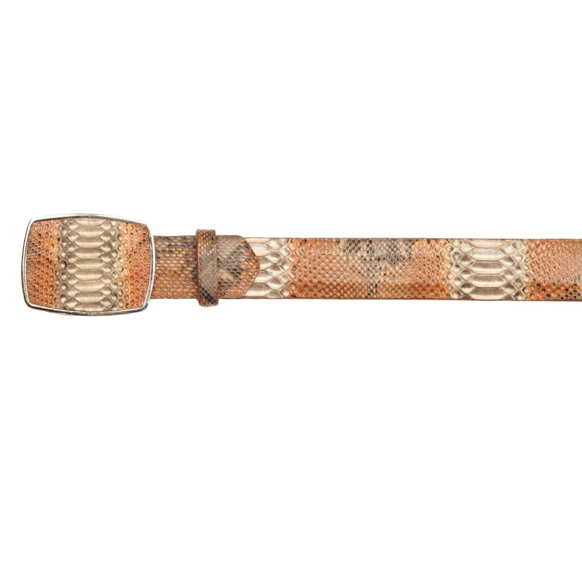Los Altos Boots Belts Rustic Cognac / 32 Genuine Python Skin Cowboy Belt - Los Altos Boots