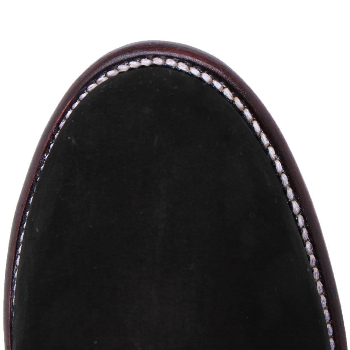 Western Genuine Nobuck Leather Round Toe Ankle Boots Black Color - Los Altos Boots - Toe View