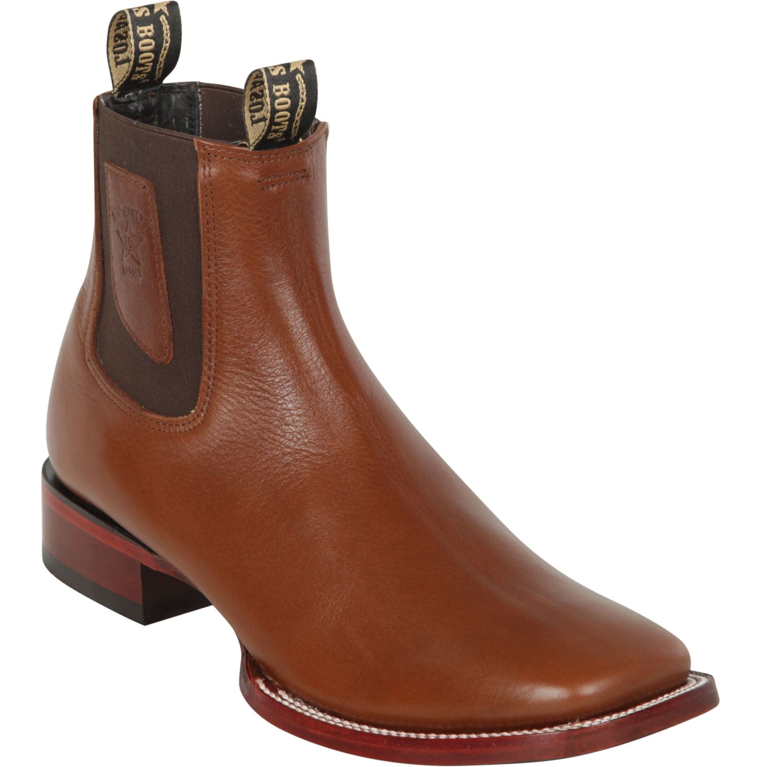 Los Altos Boots Boots Men's Genuine Belmont Leather Wide Square Toe Ankle Boots Brown Color - Los Altos Boots