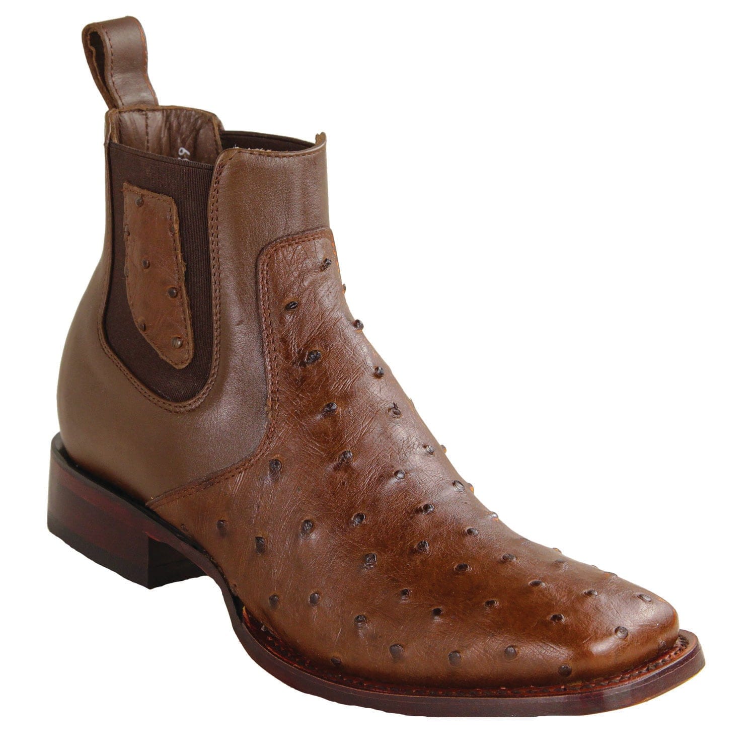 Los Altos Boots Boots Men´s Genuine Ostrich Skin Wide Square Toe Ankle Boots - Los Altos Boots
