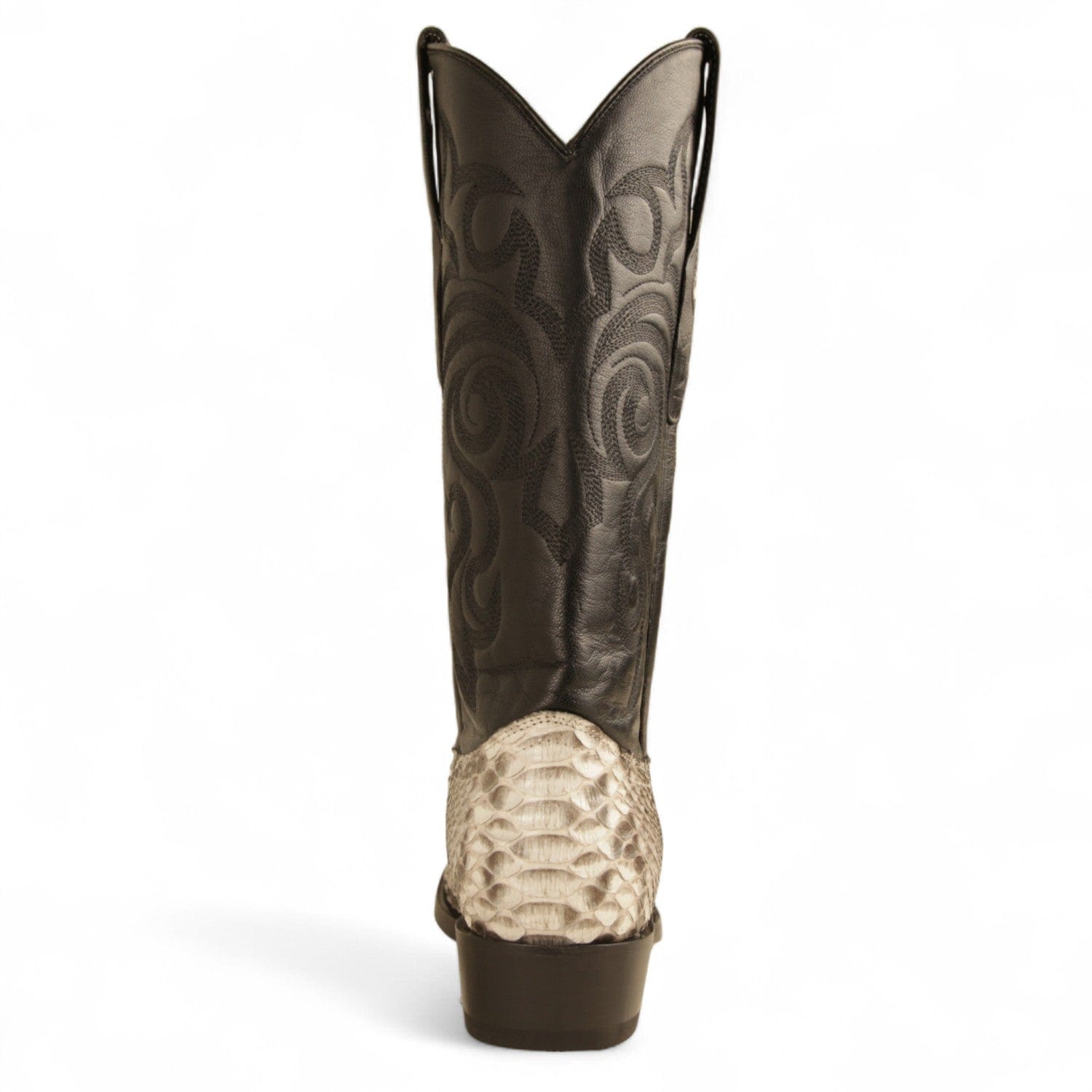 Los Altos Boots Boots Men's Genuine Python Round Toe Boots Nobuck Natural Color - Los Altos Boots