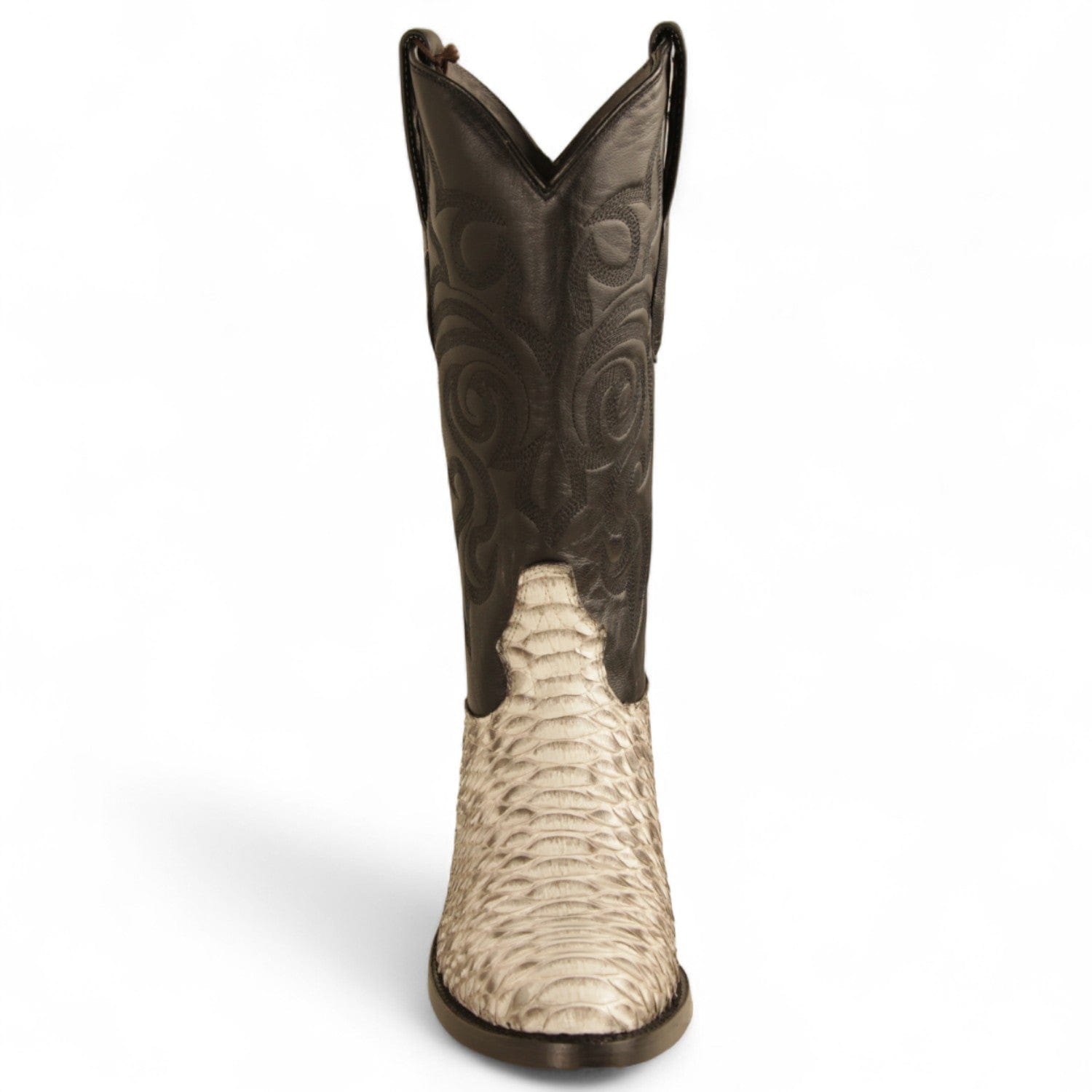 Los Altos Boots Boots Men's Genuine Python Round Toe Boots Nobuck Natural Color - Los Altos Boots