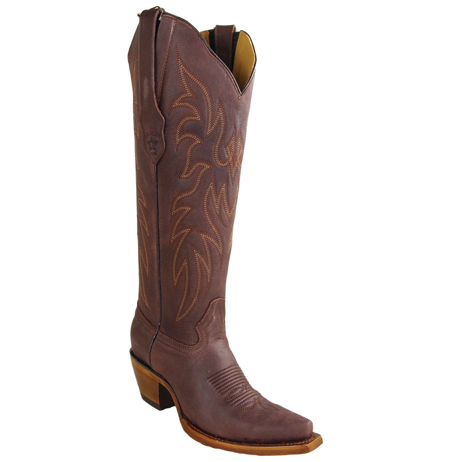 Los Altos Boots Boots Women's Genuine Desert Leather Snip Toe Tall Boots Chocolate Color - Los Altos Boots