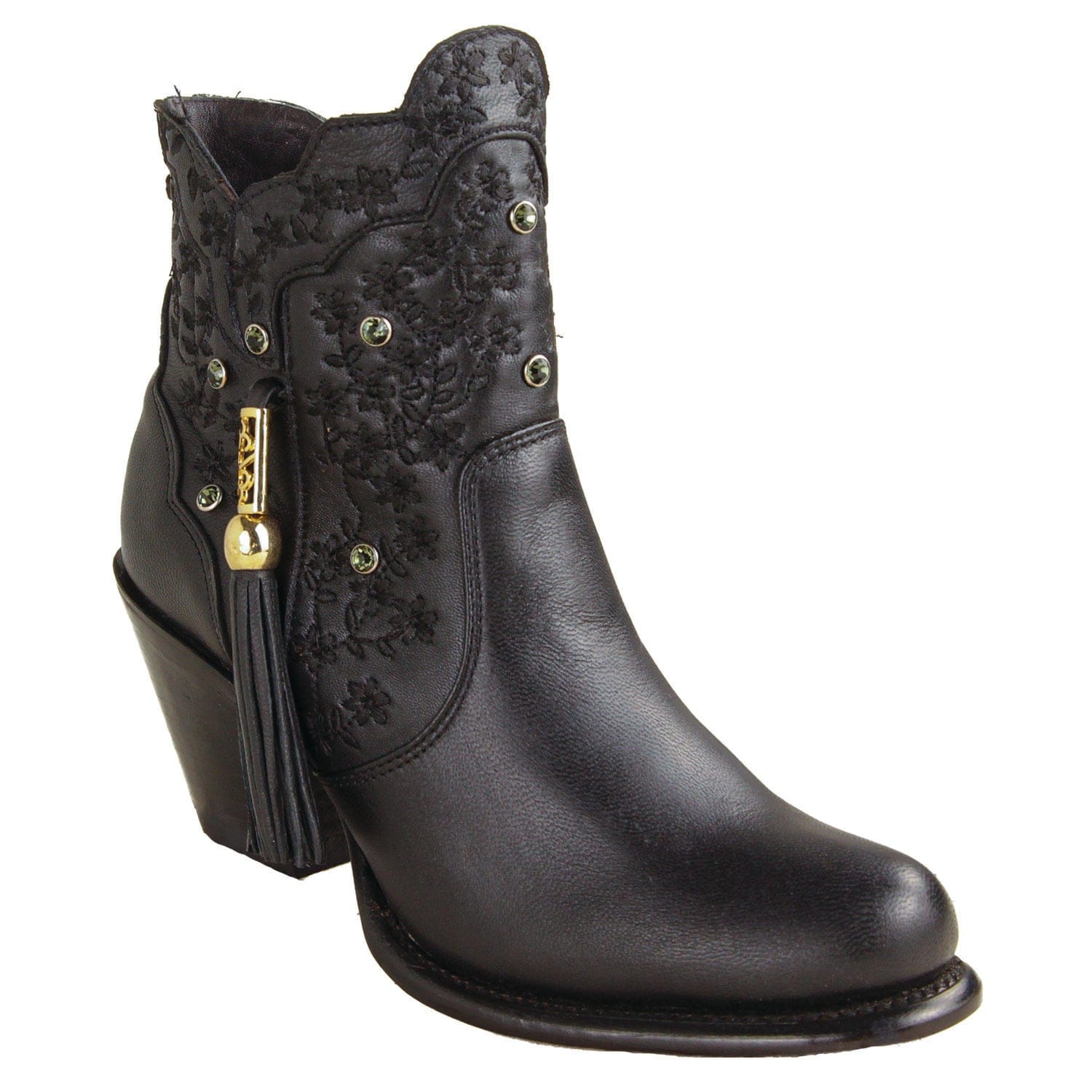 Los Altos Boots Boots Women´s Genuine Leather Ximena Round Toe Ankle Boots Black Color - Los Altos Boots