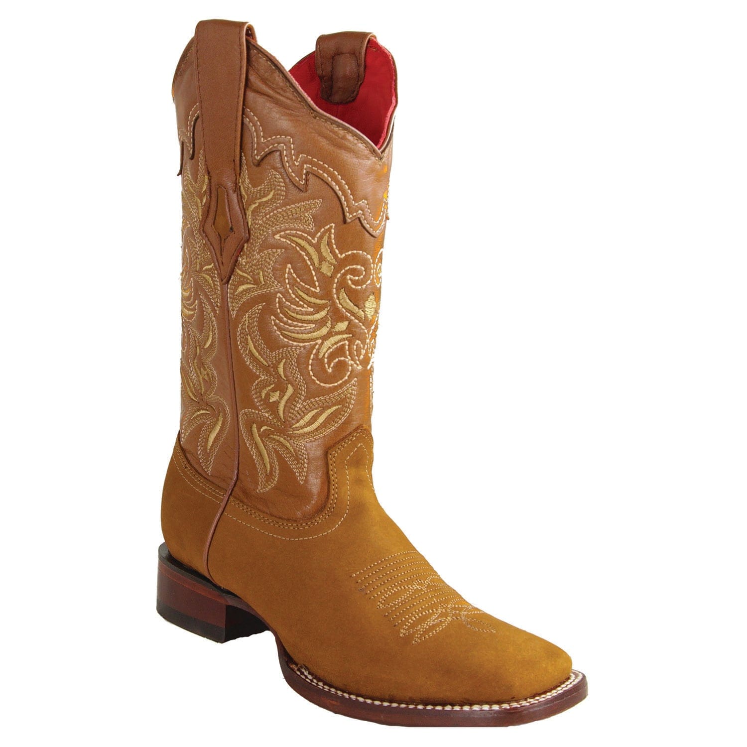 Los Altos Boots Boots Women's Genuine Nobuck Leather Wide Square Toe Boots Shedron Color - Los Altos Boots