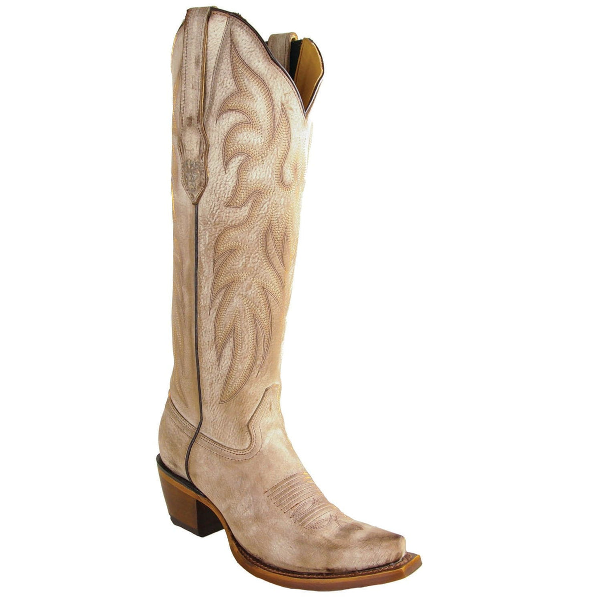 Los Altos Boots Boots Women's Genuine Vintage Leather Snip Toe Tall Boots Brown Color - Los Altos Boots