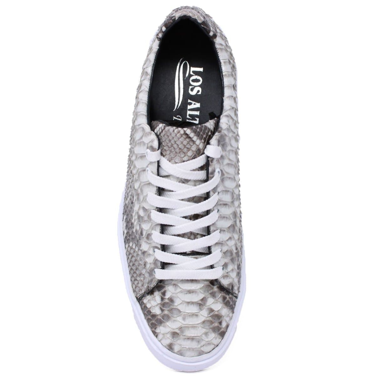 Men's Genuine Python Skin Sneaker Casual Shoe Natural Color - Los Altos Boots - Top View