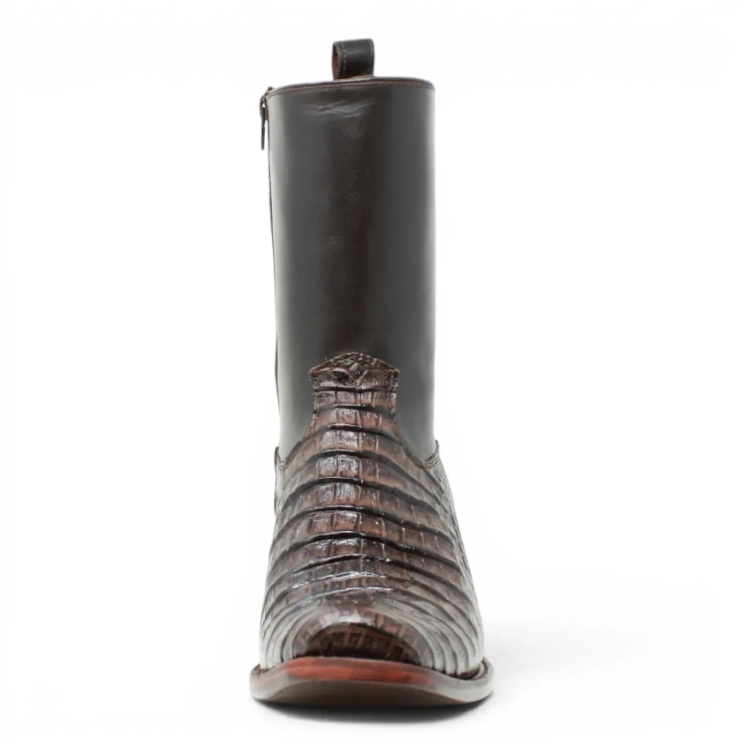 Quincy Boots Botines Quincy Men´s Caiman Belly Print Square Toe Dubai Short Boots with Zipper