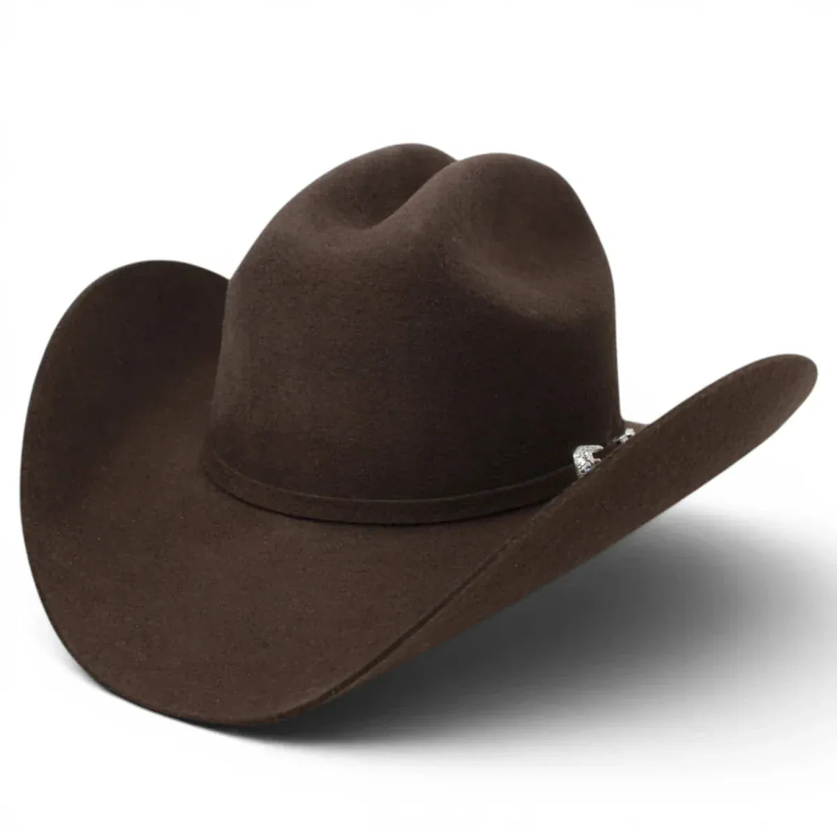 Black Stone 100X Felt Cowboy Hat Joan Sebastian Style - Choco Brown - Side View