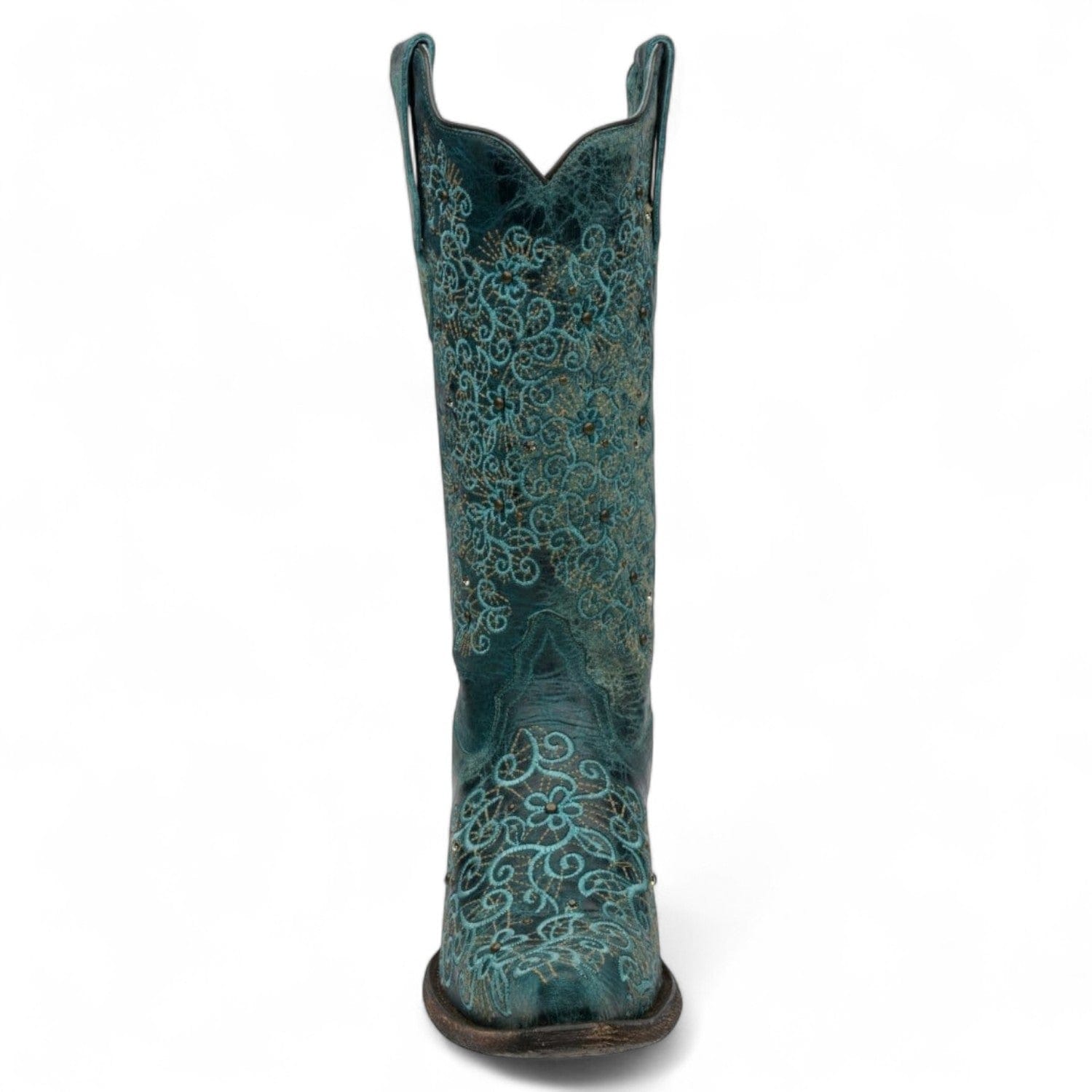 Rudel & Co. Boots Women's Genuine Leather Snip Toe Boots Turquoise Color- Ive West