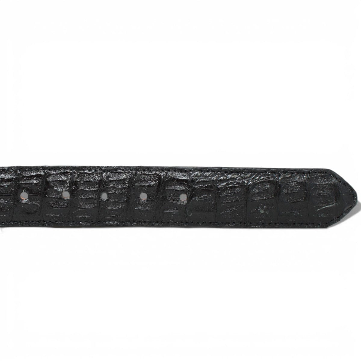 Tanner Mark Boots Belts Genuine Caiman Belly Skin Texas Metal Buckle Belt Black Color - Tanner Mark Boots