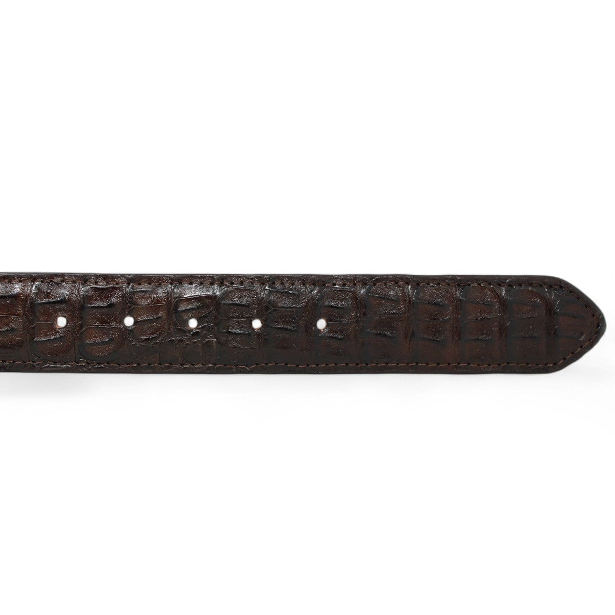 Tanner Mark Boots Belts Genuine Caiman Belly Skin Texas Metal Buckle Belt Brown Color - Tanner Mark Boots