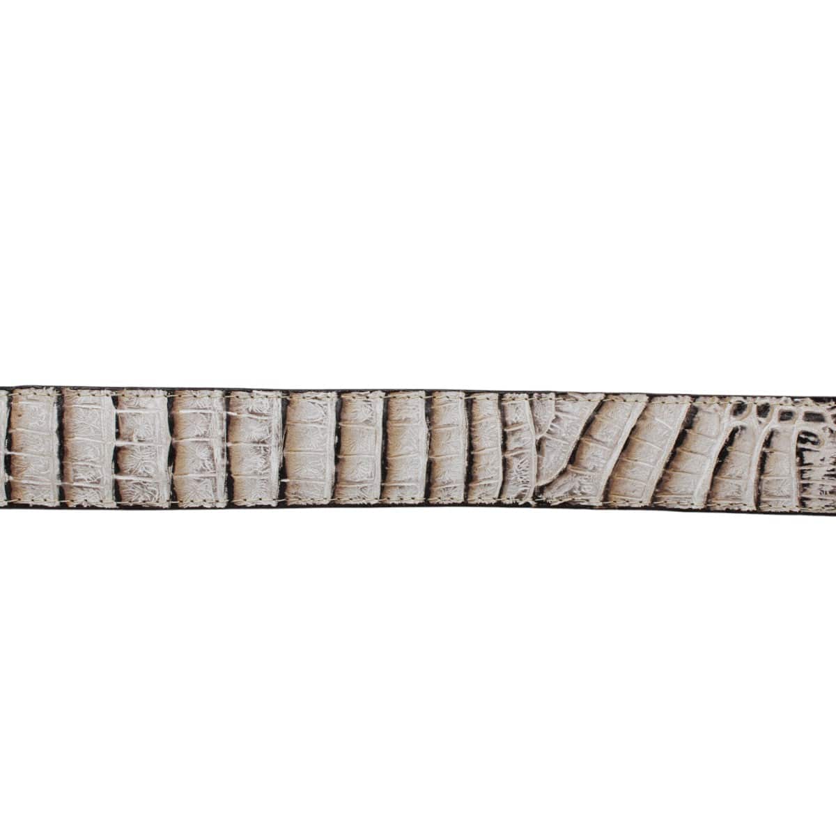 Tanner Mark Boots Belts Genuine Leather Caiman Belly Print Texas Metal Buckle Belt Natural Color - Tanner Mark Boots