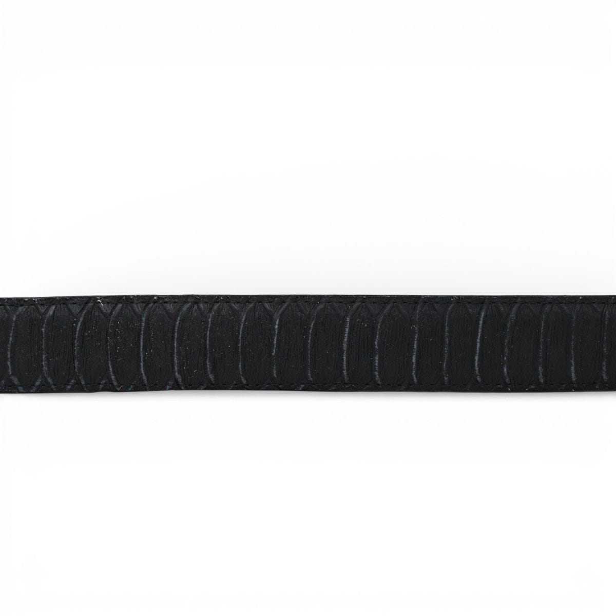 Tanner Mark Boots Belts Genuine Leather Jumbo Python Print Texas Metal Buckle Belt Black Color - Tanner Mark Boots