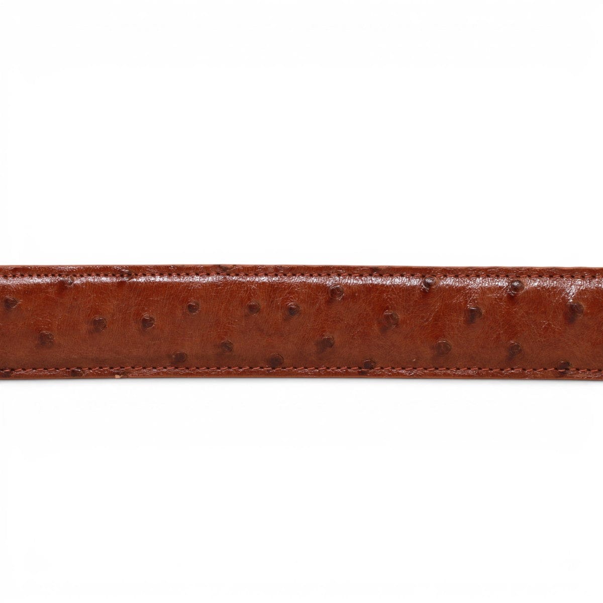Tanner Mark Boots Belts Genuine Ostrich Skin Texas Metal Buckle Belt Brandy Color - Tanner Mark Boots