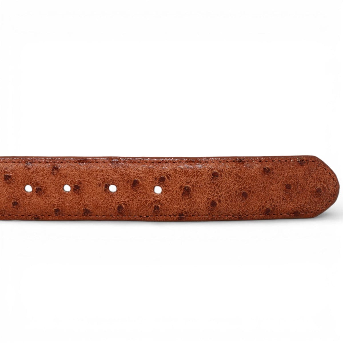 Tanner Mark Boots Belts Genuine Ostrich Skin Texas Metal Buckle Belt Brandy Color - Tanner Mark Boots